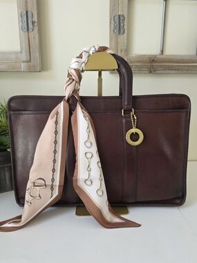 Vintage Coach Embassy Briefcase NYC Burgandy Glove Tanned Leather